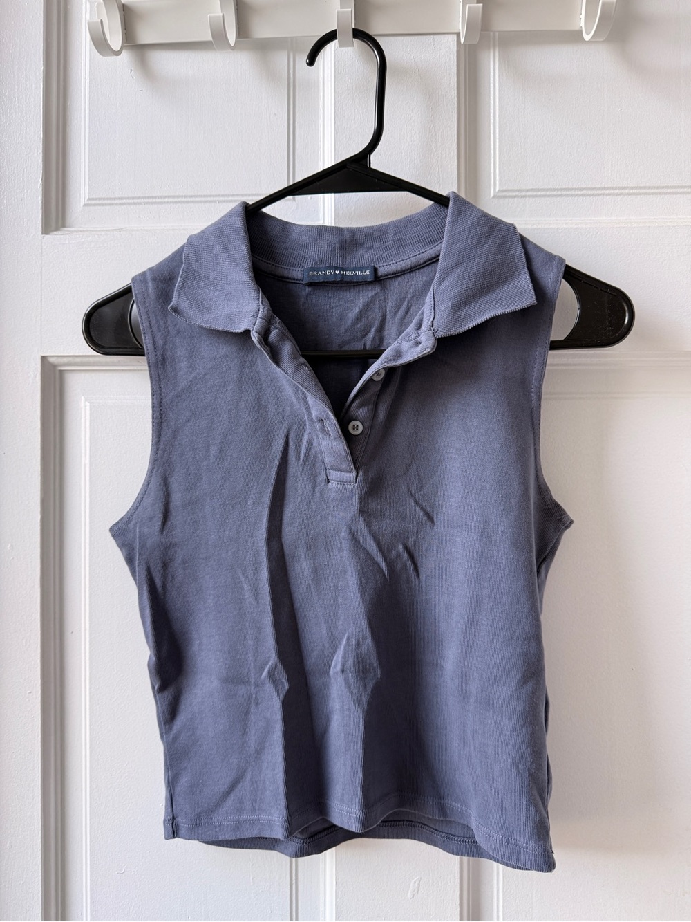 Brandy Melville Cropped Sleeveless Polo Top